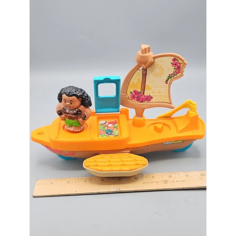 Fisher-Price Little People Disney Moana & Maui's Canoe toy boat set